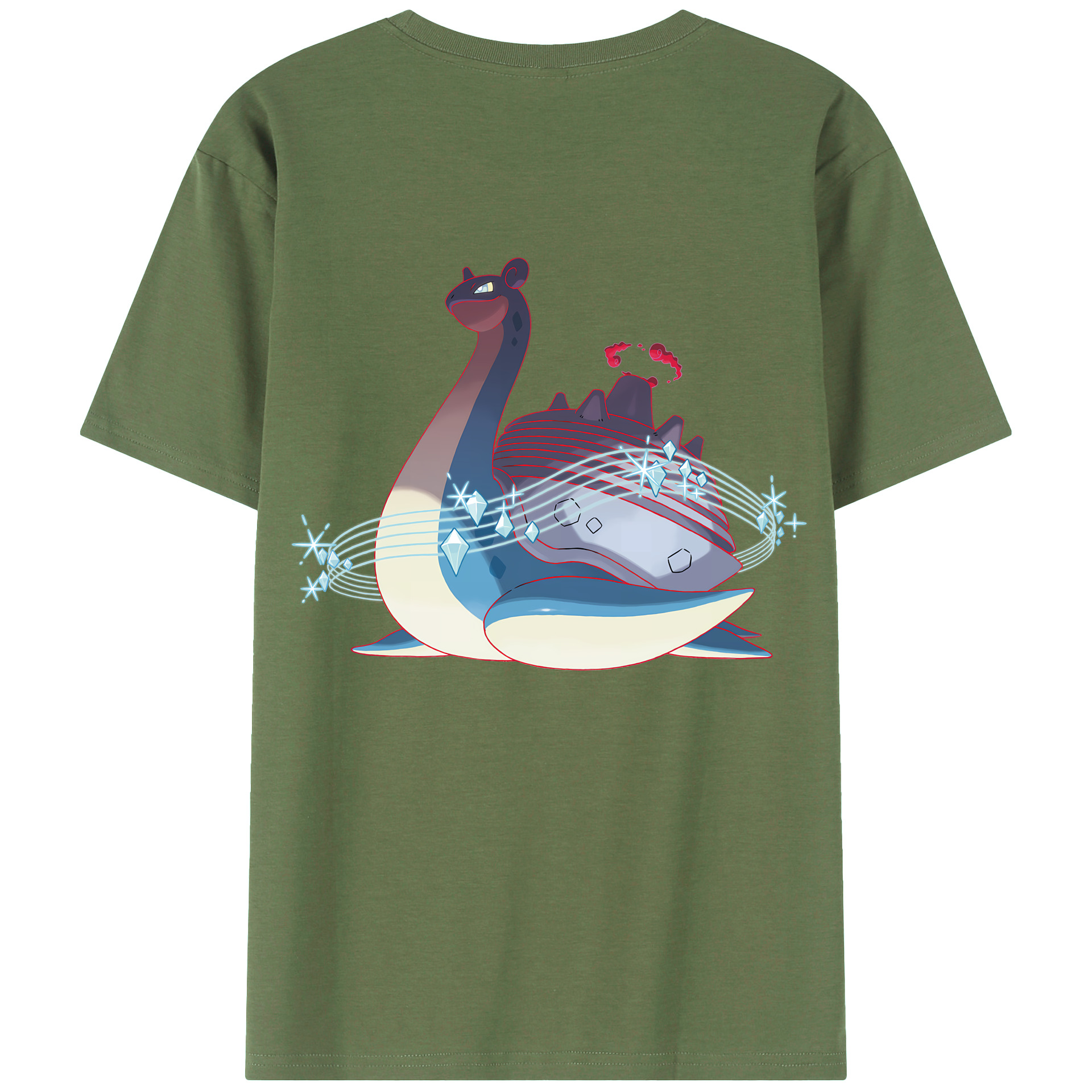 （画像用） ポケットモンスター Pokémon 綿100％ メンズ半袖Tシャツ（バックプリント） 通気性